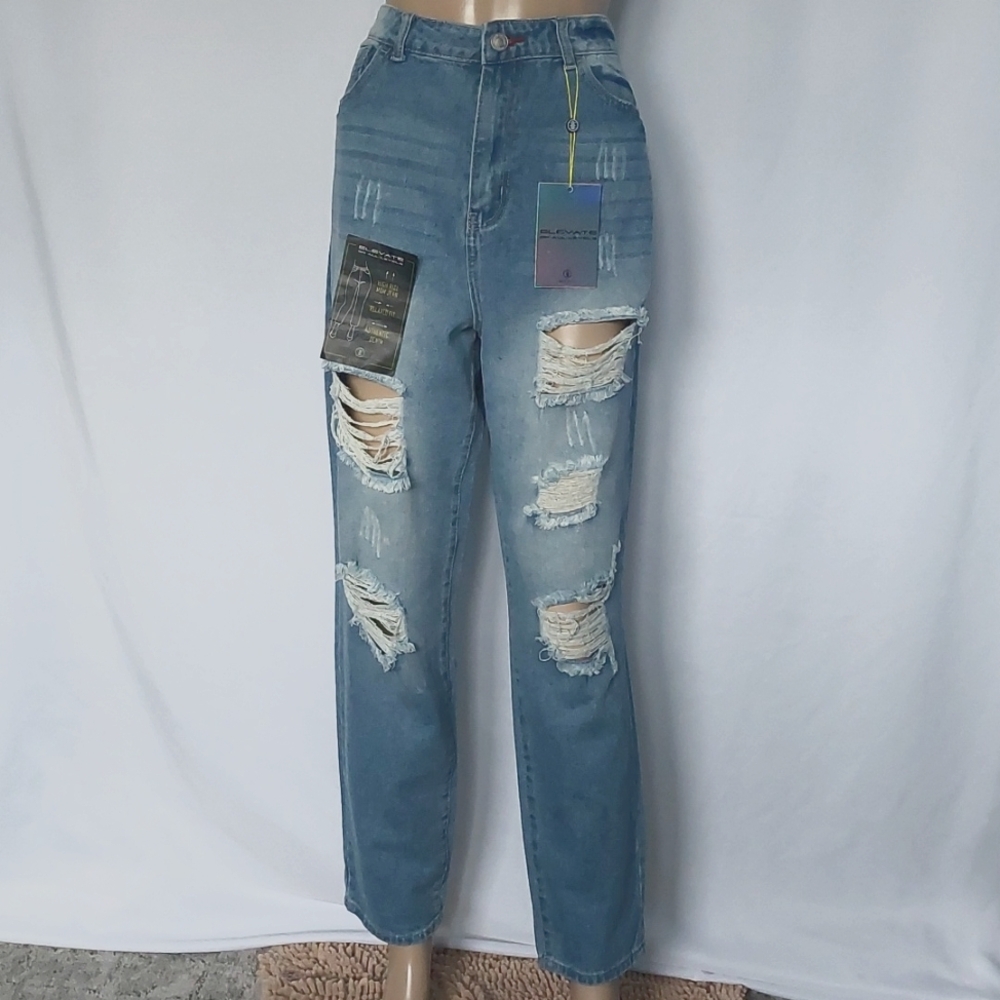 Elite Jeans Womens  High Rise Mom Relaxed Fit Size 13/31‎